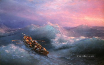 風景 Painting - イワン・アイヴァゾフスキー 難破船「海の波」